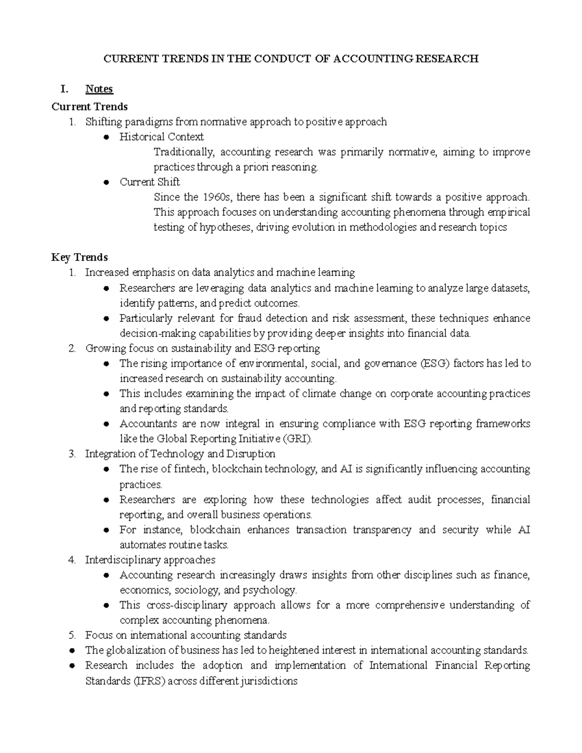 Accounting Research Trends and Methodologies: Current Insights - Studocu