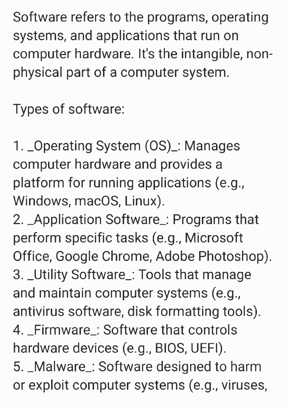 Software - This notes are suitable for a grade 10 learner who is doing ...