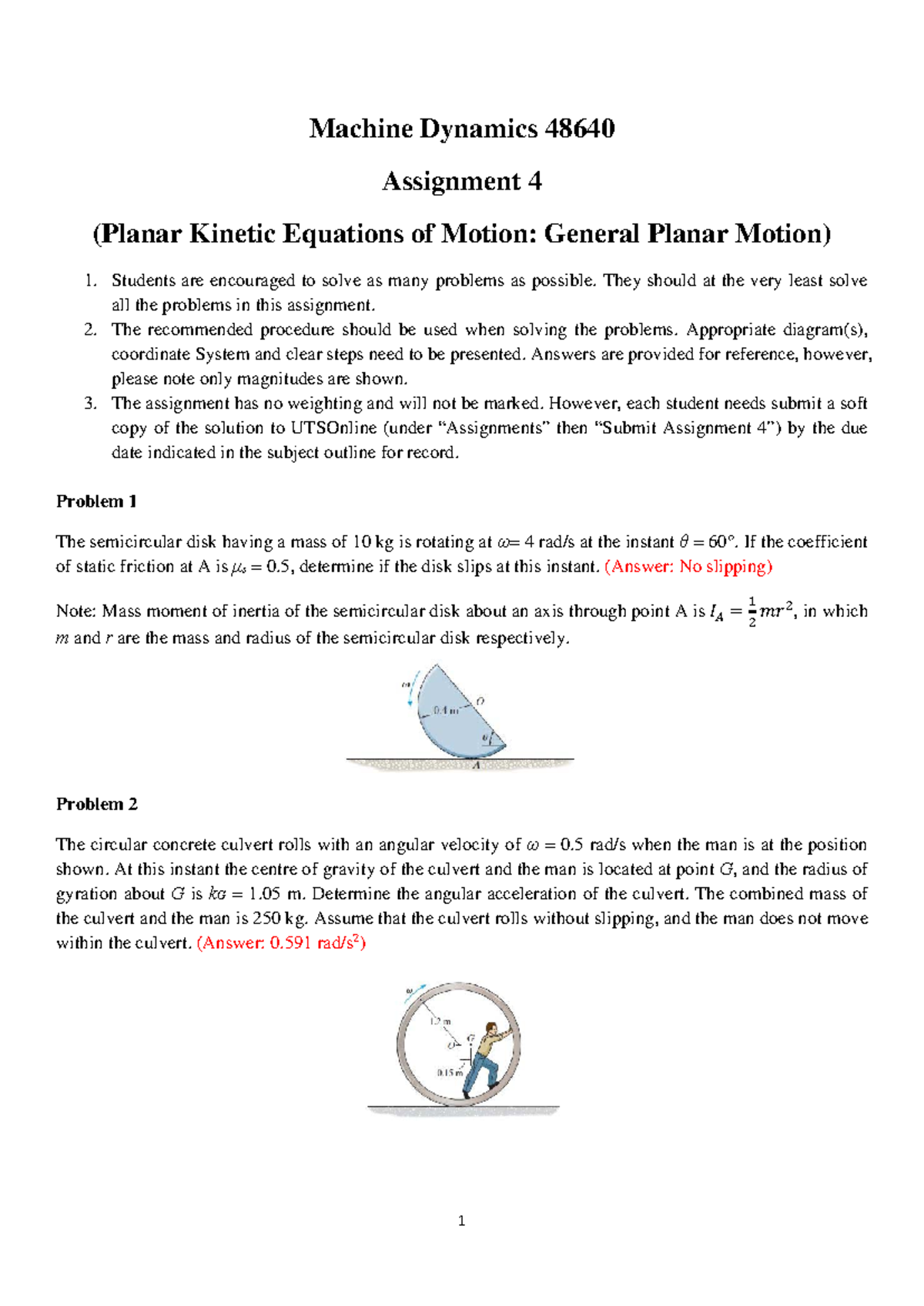 Machine Dynamics 48640: Practice Exam Sample - May 2019 - Studocu
