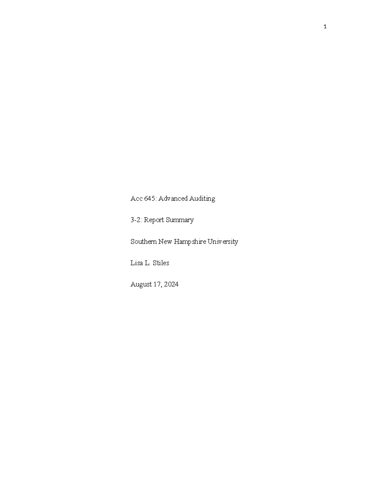 Acc 645 3-2 Engagement Report Analysis & Summary - Studocu