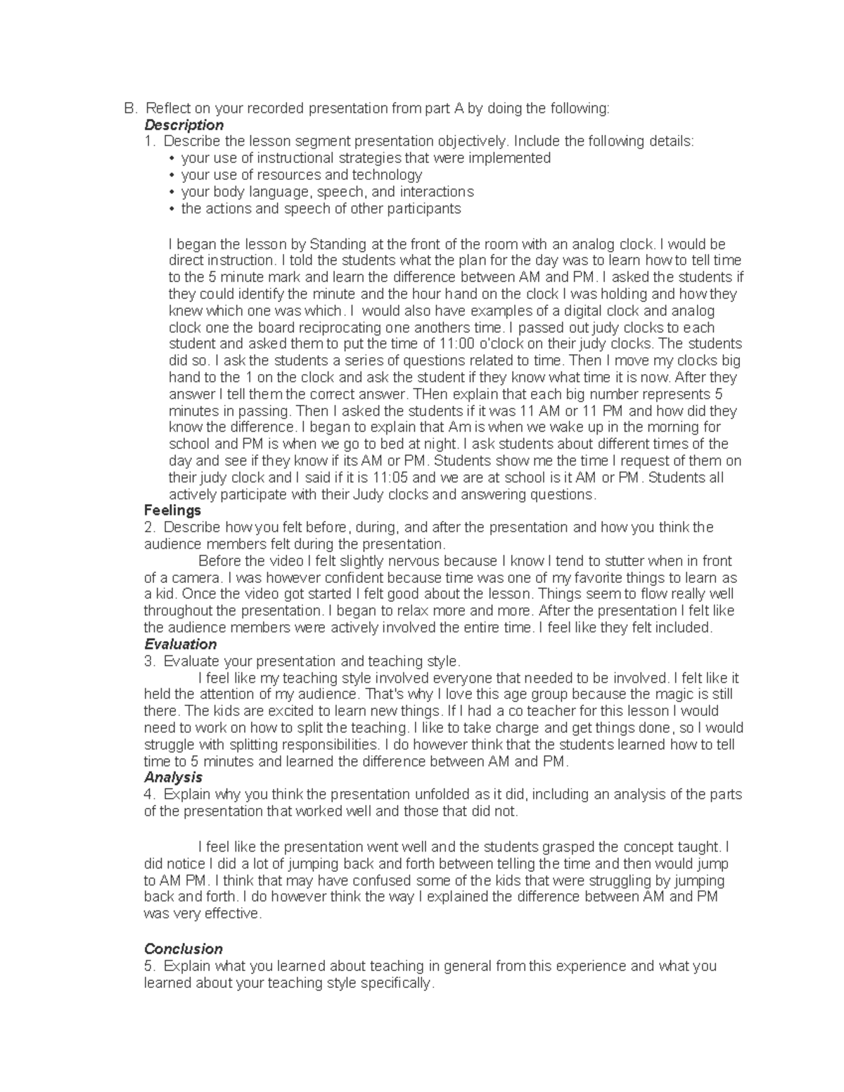 D091 Task 4 Reflection - Presentation Analysis and Outcomes - Studocu