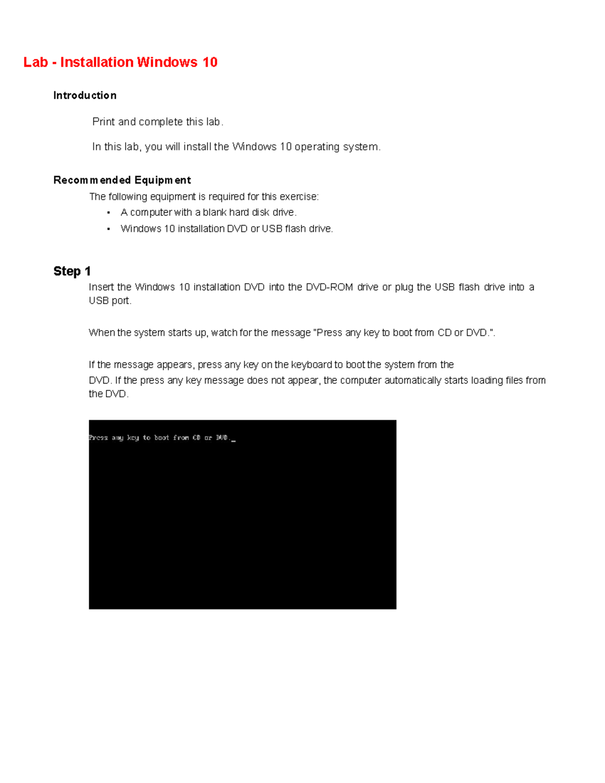 3.Installation of OS - helpful - Lab - Installation Windows 10 ...