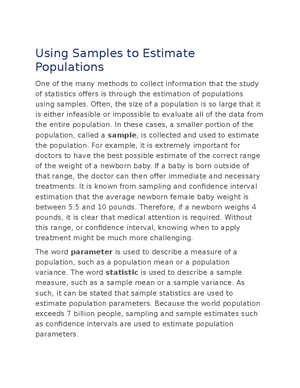 Foundations in Statistics - Intro to Stats: Populations and Samples ...
