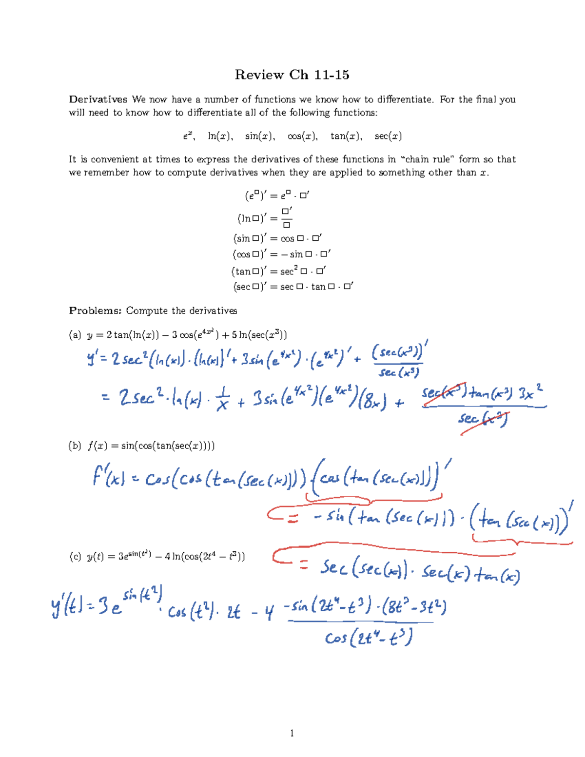 Final Exam Review December 2016, questions and answers - Review Ch 11 ...