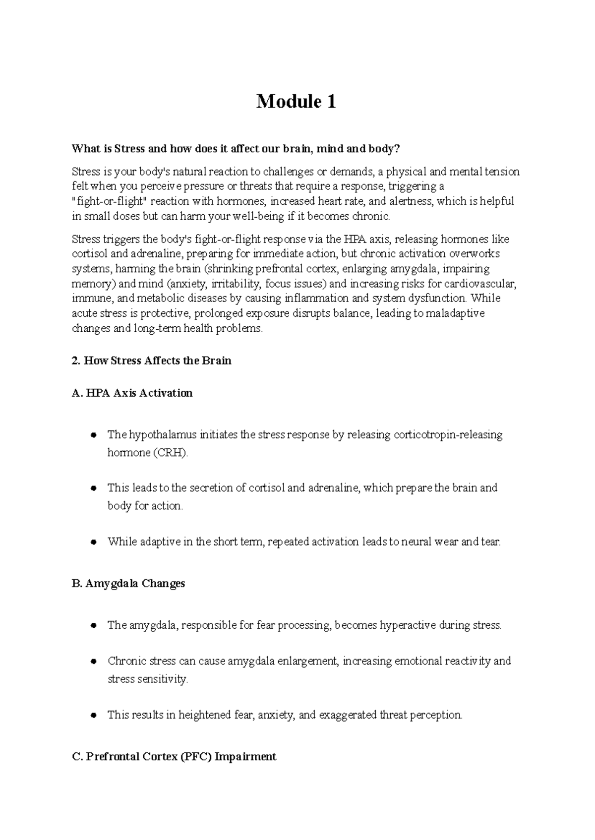 Resilience Module 1: Understanding Stress and Its Impact on Health ...