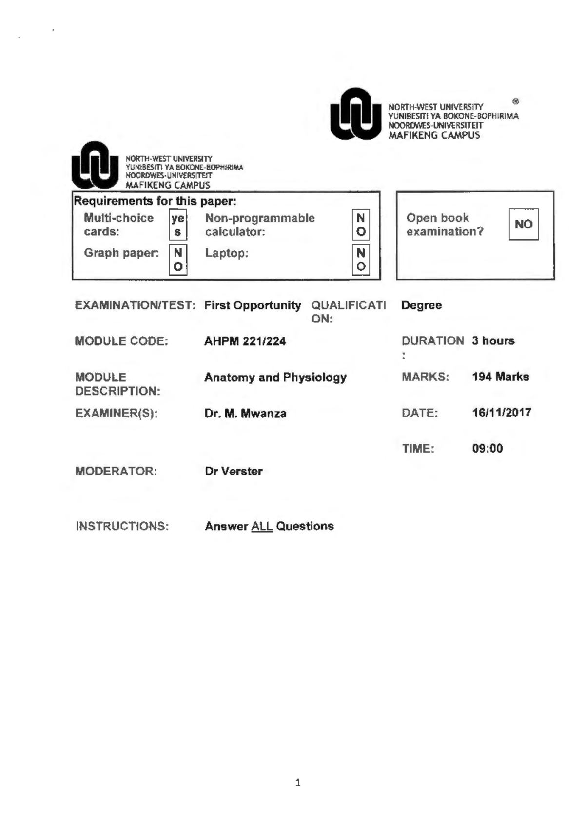 AHPM 221/224 MC Nov 17 - Anatomy & Physiology Essay Notes - Studocu