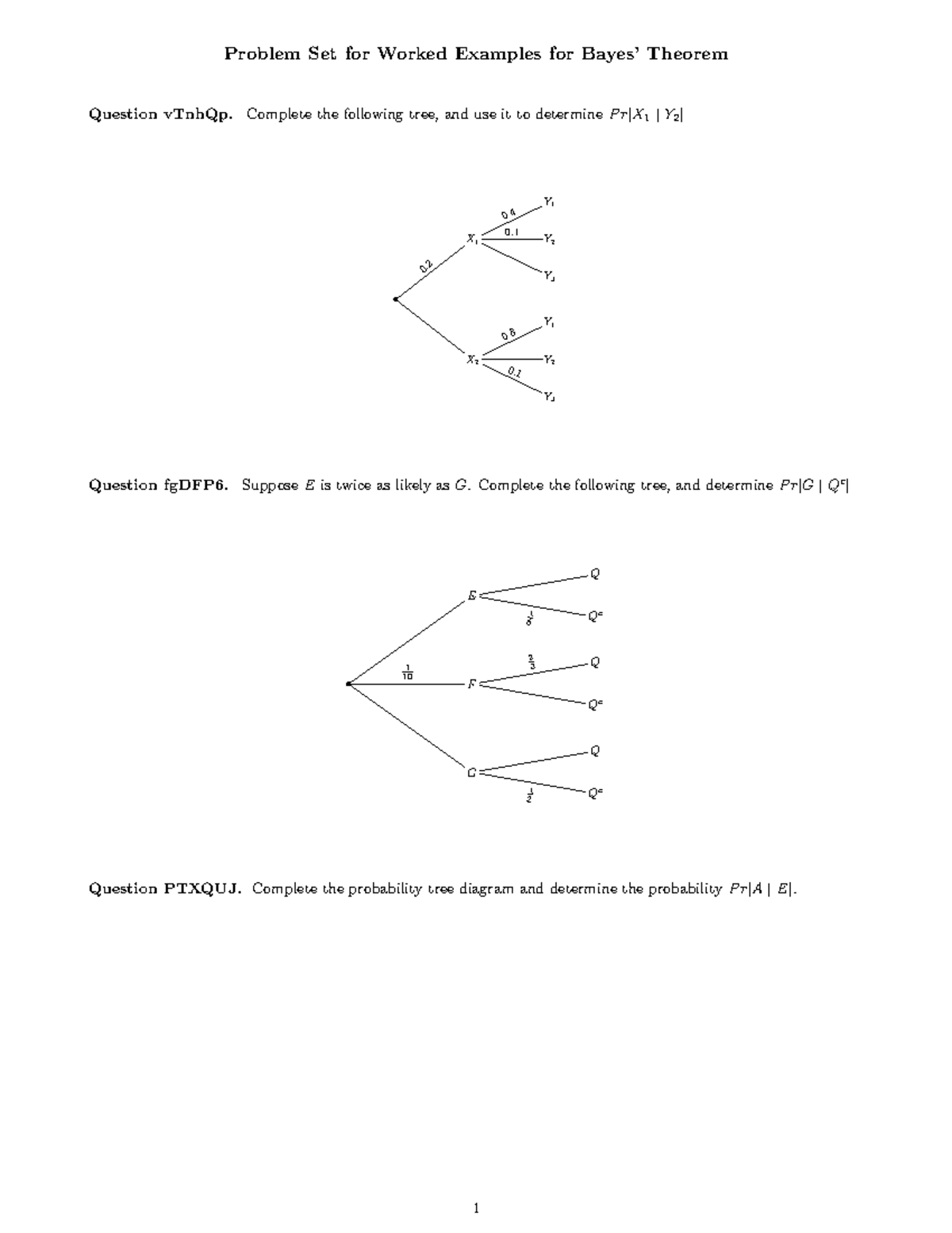 Bayes Theorem Tree Diagram Examples