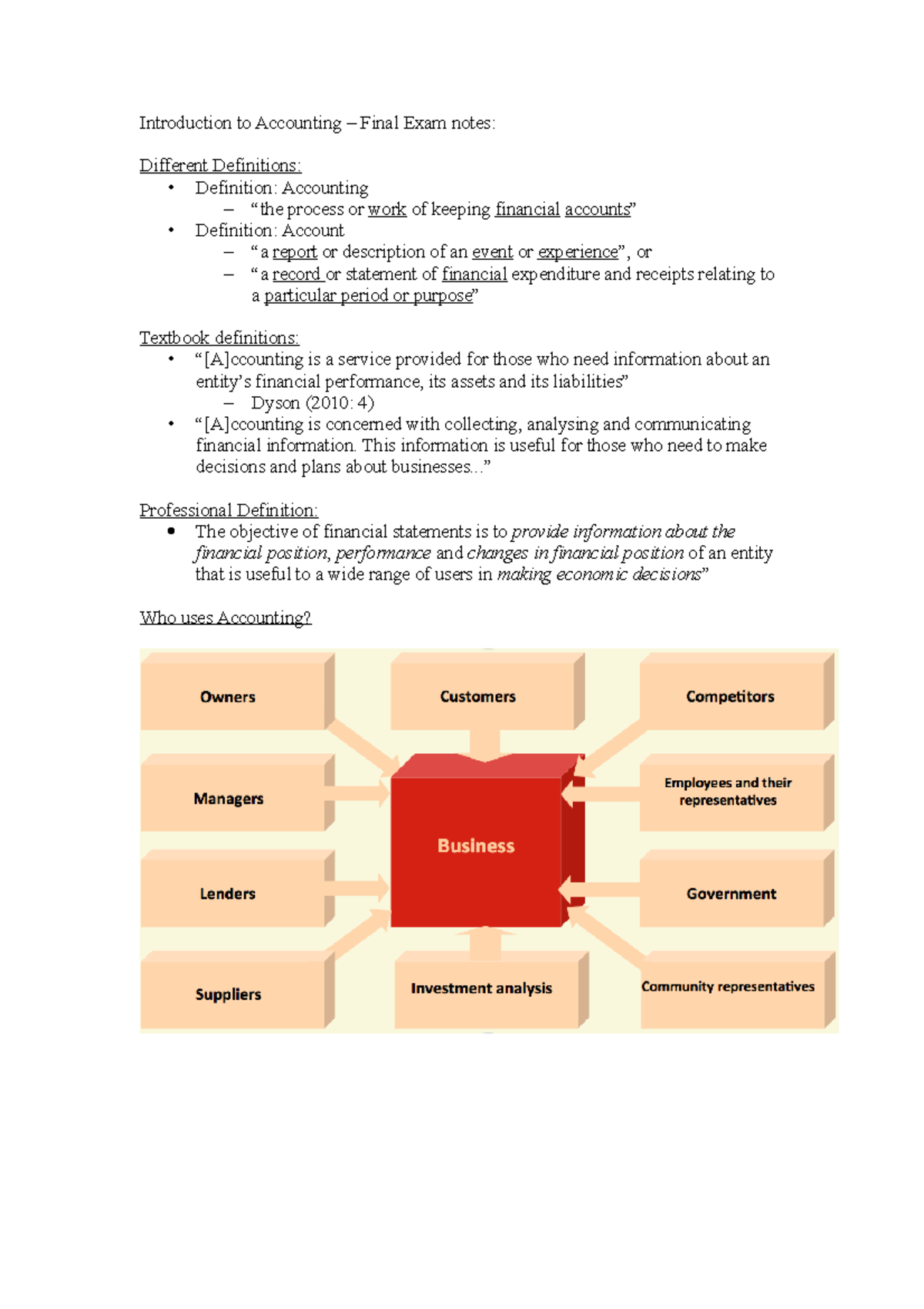 Introduction To Accounting - Final Exam Notes - Introduction to ...