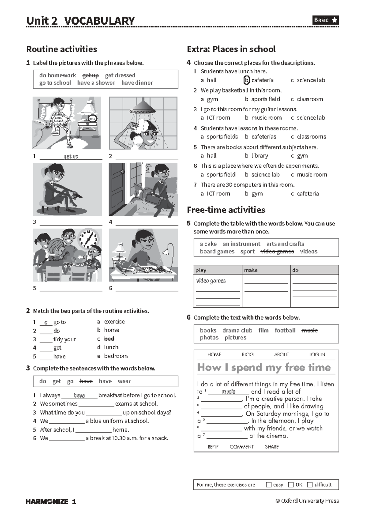 Unit 2 Vocabulary & Grammar Worksheets for TRM 209d Activities - Studocu