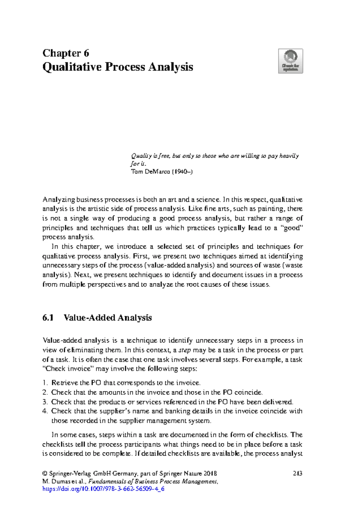 EC201 C7 - Chapter 7: Quantitative Process Analysis Techniques - Studocu