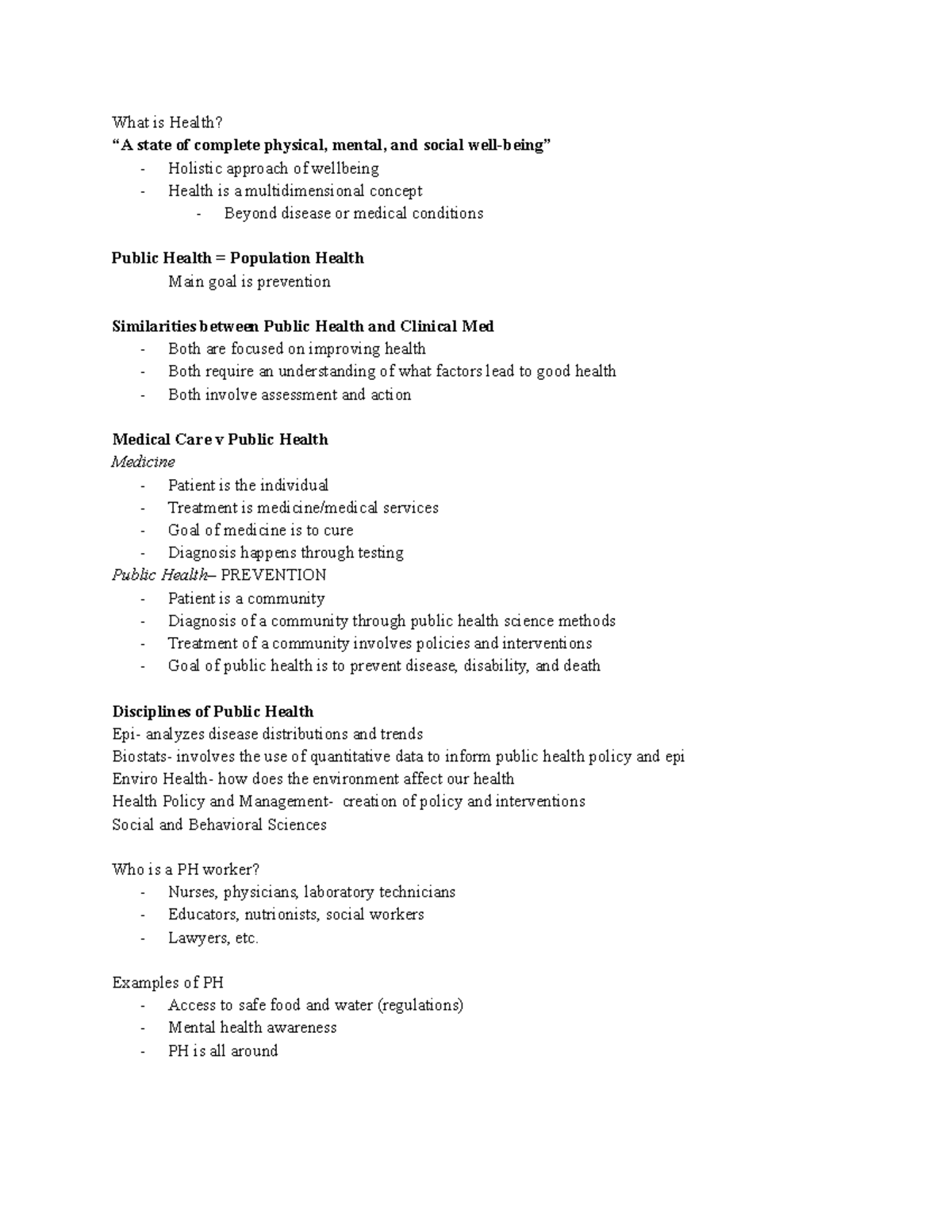 PH 101: Core Functions in Public Health - Assessment, Assurance, Policy ...