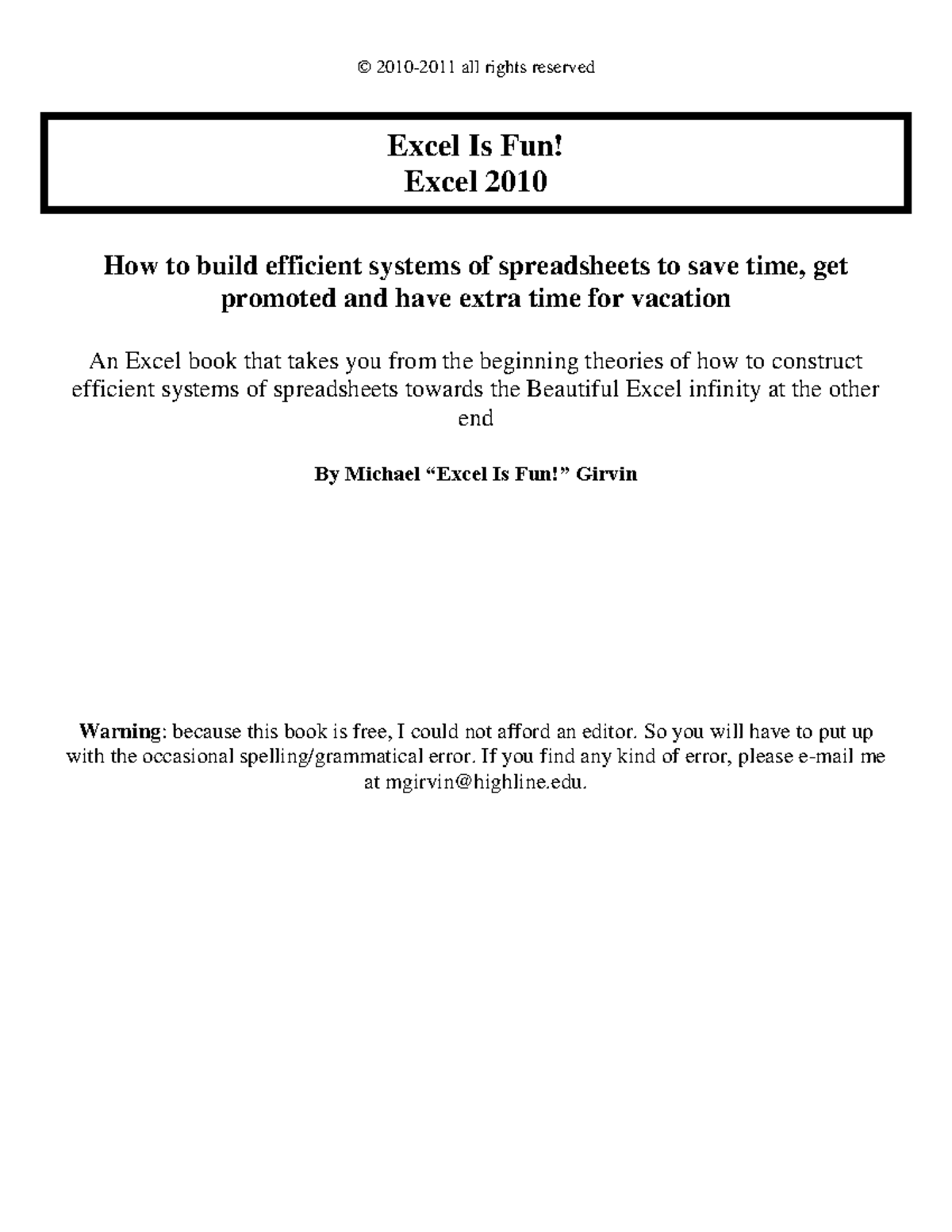 Excel 2010 Is Fun! - Practice Notes for Efficient Spreadsheet Skills ...