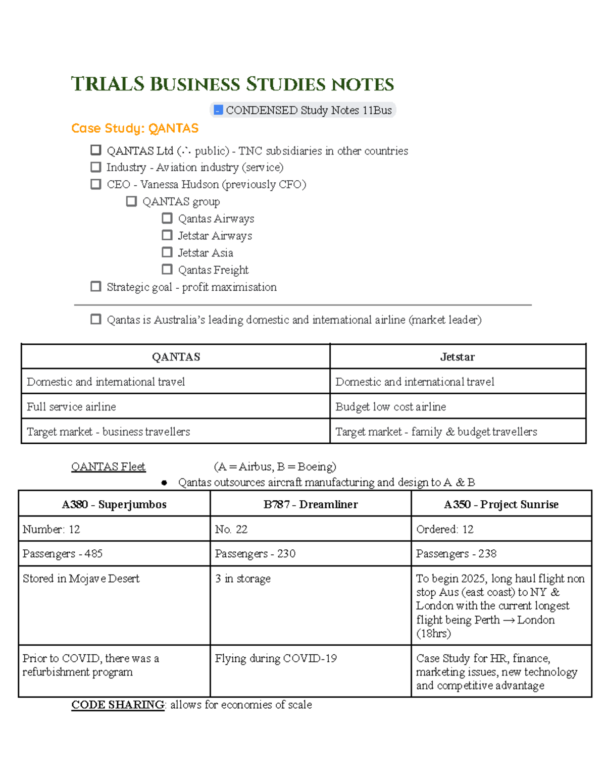 HSC Business Studies 11Bus: QANTAS Case Study & Marketing Strategies ...