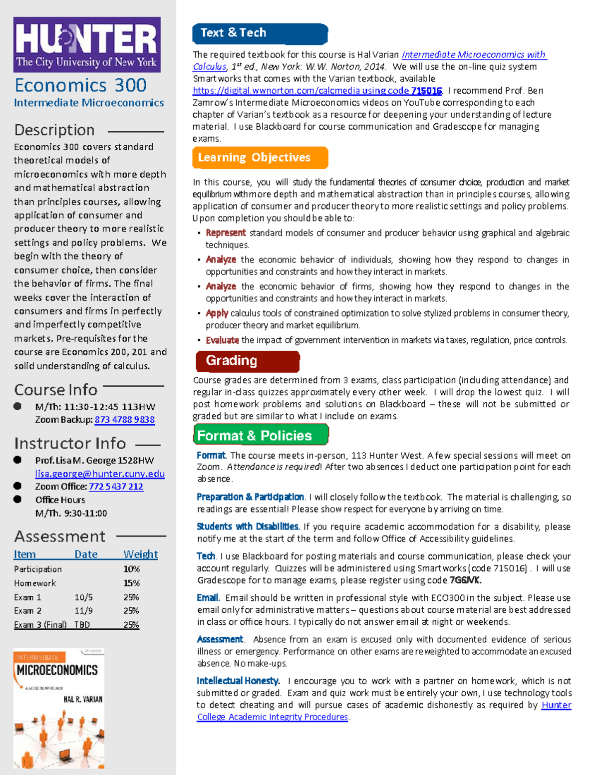 Syllabus for ECO300 - Intermediate Microeconomics Fall 2023 - Studocu