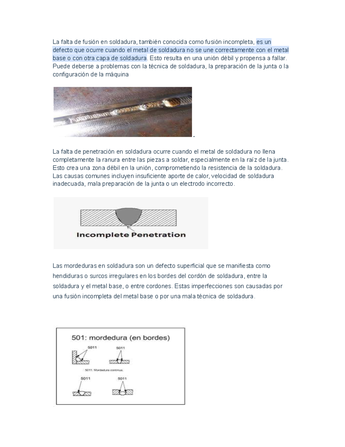Defectos Comunes en Soldadura: Fusión Incompleta y Mordeduras - apunes ...