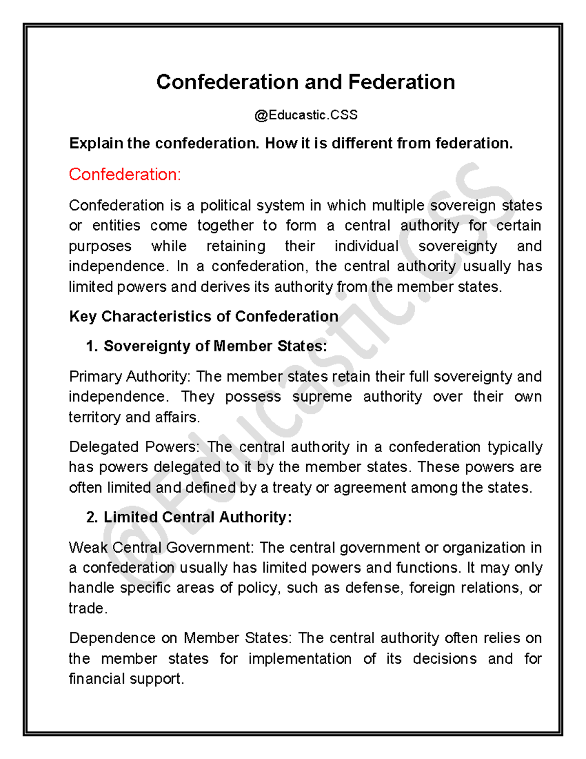 Confederation vs. Federation: Key Differences Explained (755683976 ...
