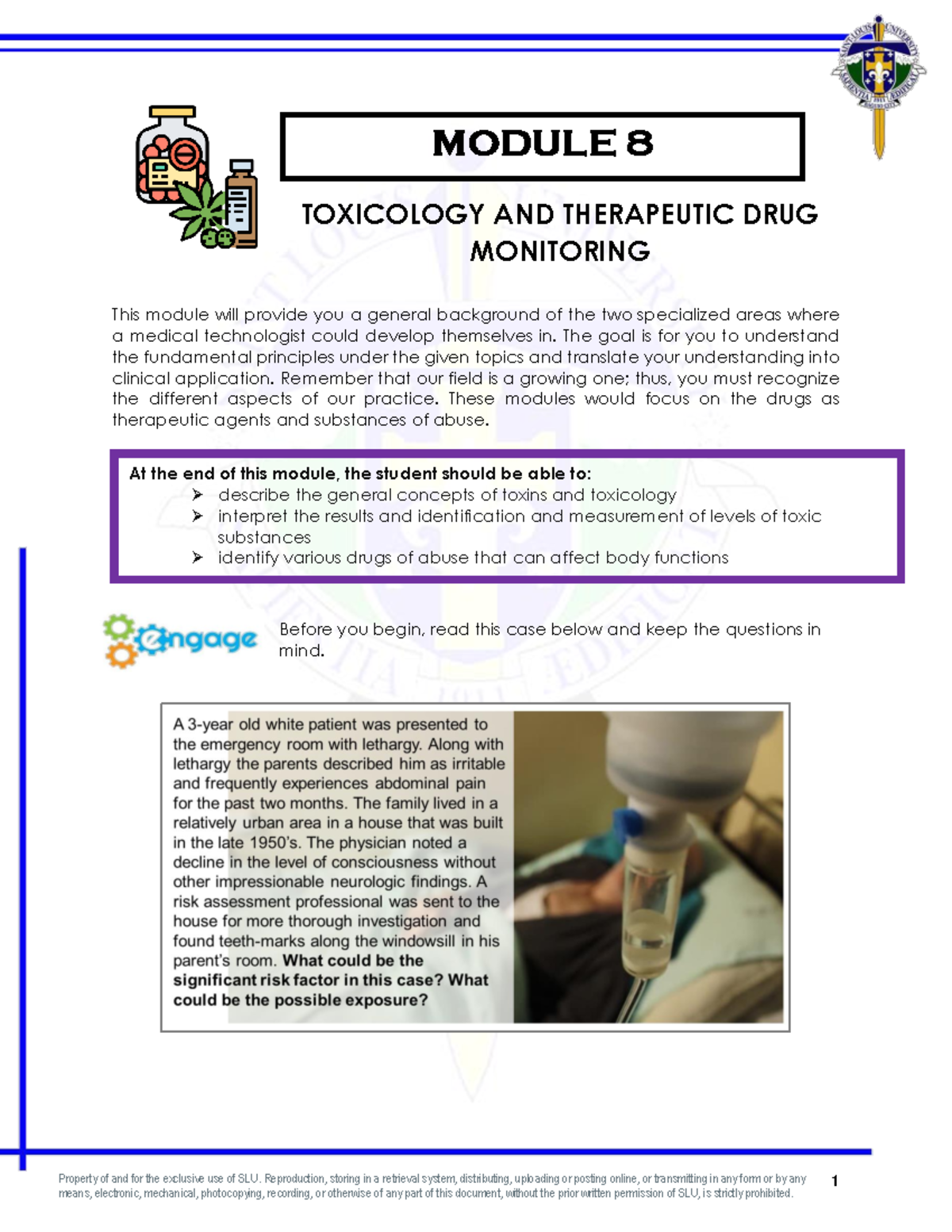 Module 8 2024 - Lecture on toxicology and therapeutic drug monitoring ...