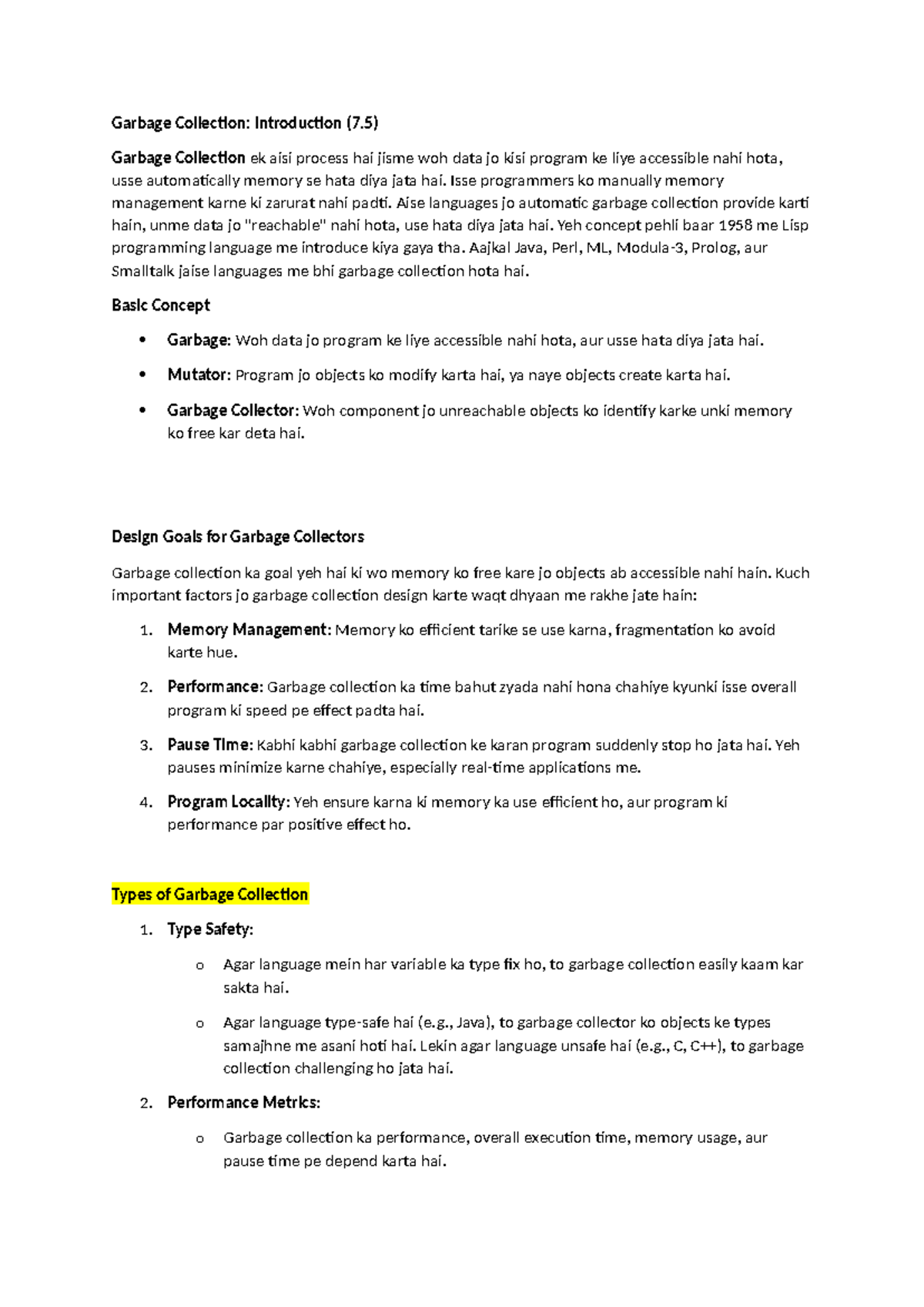 GC-Notes Exam: Understanding Garbage Collection Concepts and Types ...