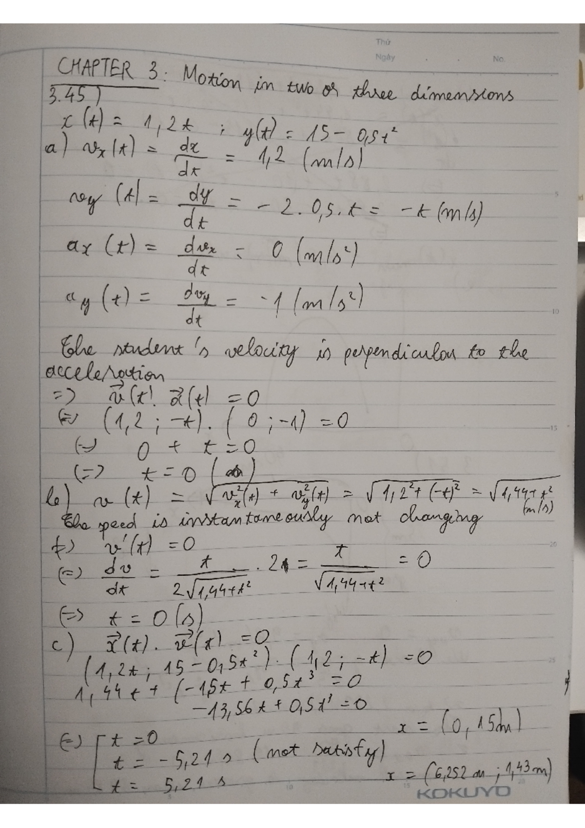 Physics 101: Chapter 3 - Motion in Two or Three Dimensions Notes - Studocu