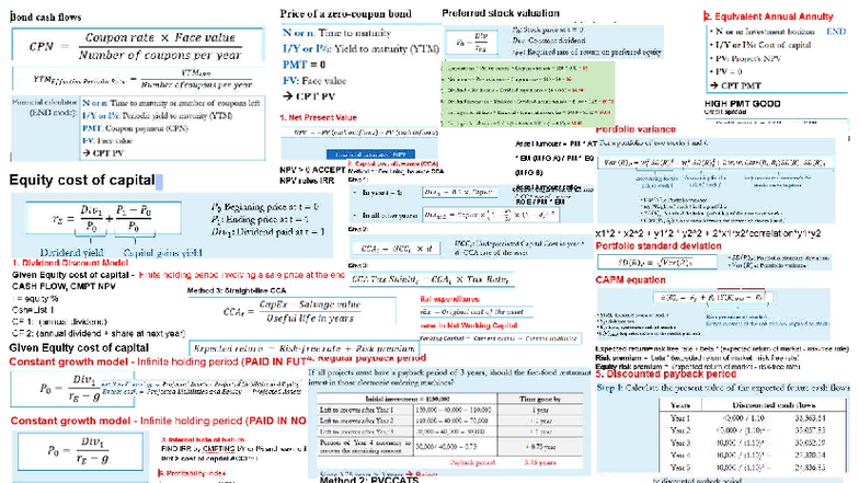 FIN300 Final Exam - Asset Turnover Ratio Cheat Sheet - Studocu