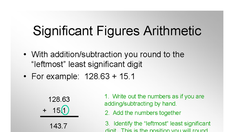Sigfigs Arithmetic: Rounding & Operations (Math 101) - Studocu