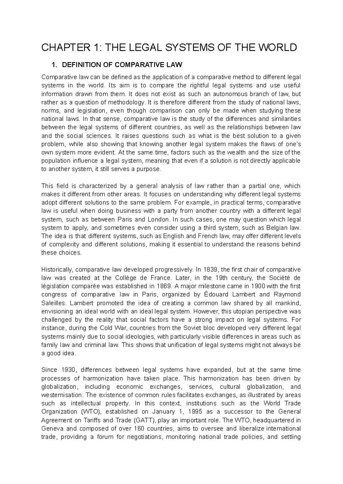 Comparative Law: Understanding Global Legal Systems - Common LAW L1 ...