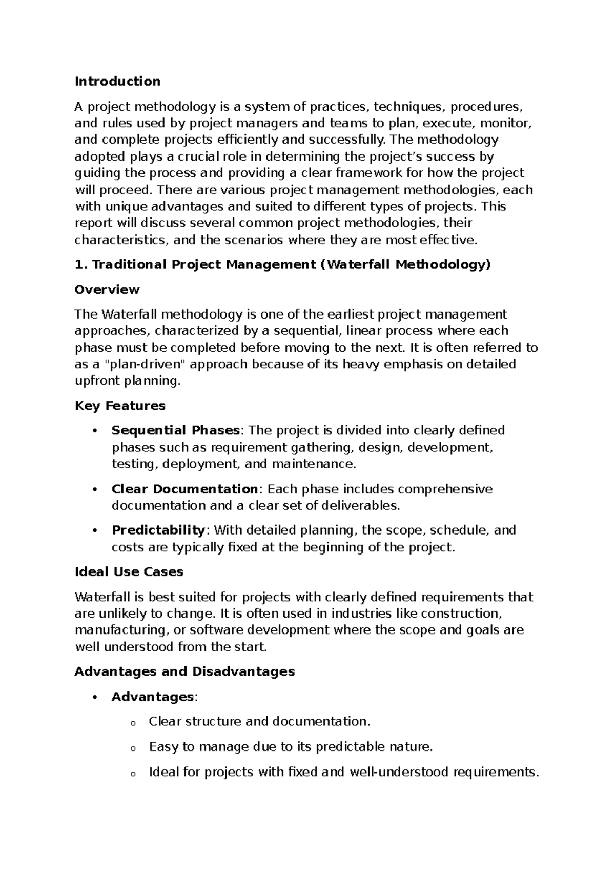 Project Management Methodologies: A Comprehensive Overview - Studocu