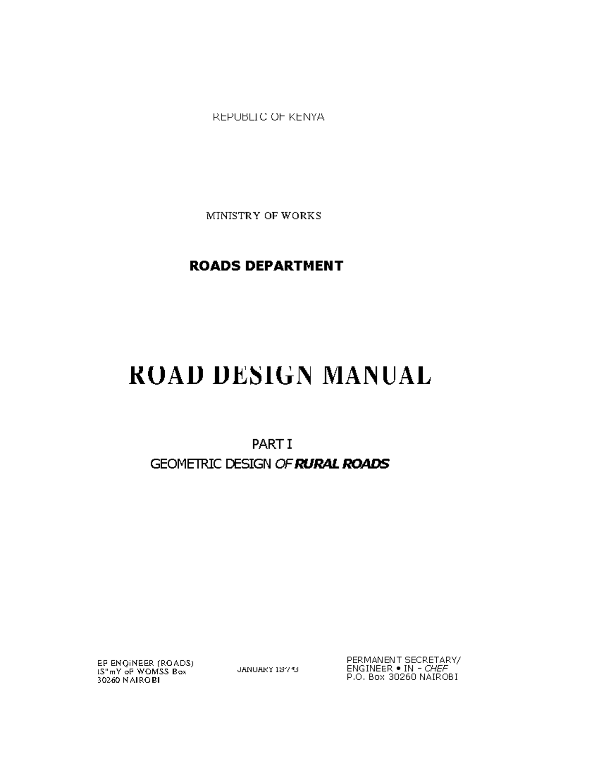 Road Design Manual - Part I: Geometric Design of Rural Roads - Studocu
