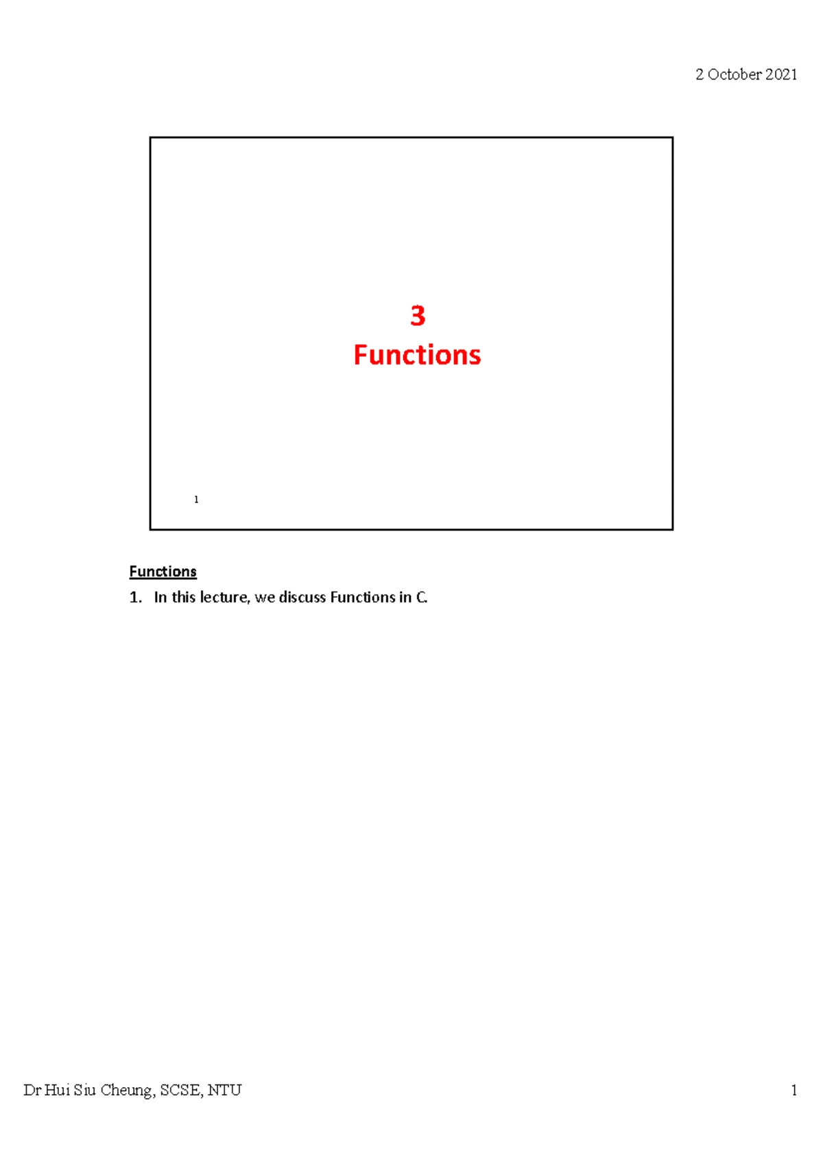 1 - Basic C Programming - Lecture slides notes - 1 Basic C Programming ...