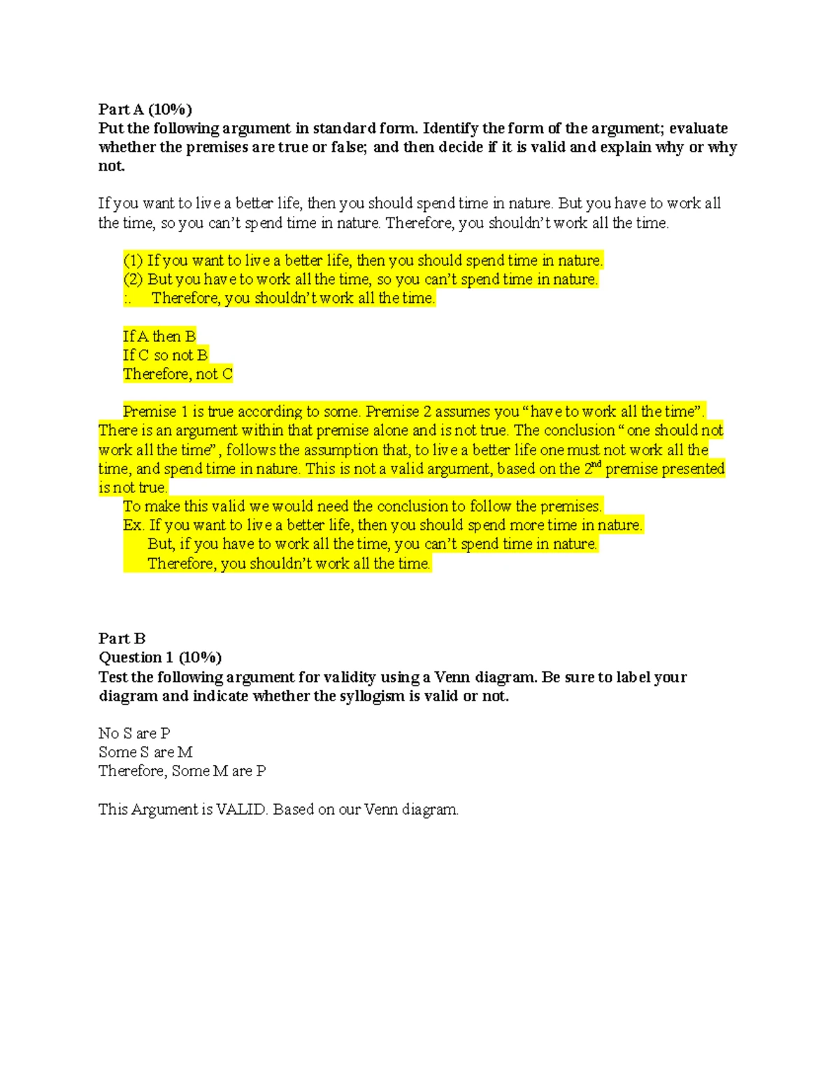 PHIL 202: Examining Validity and Fallacies in Arguments - Assignment 2 ...