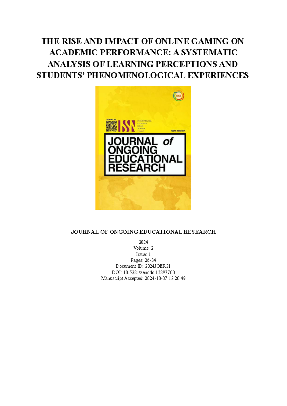 3734 - The Impact of Online Gaming on Student Academic Performance ...