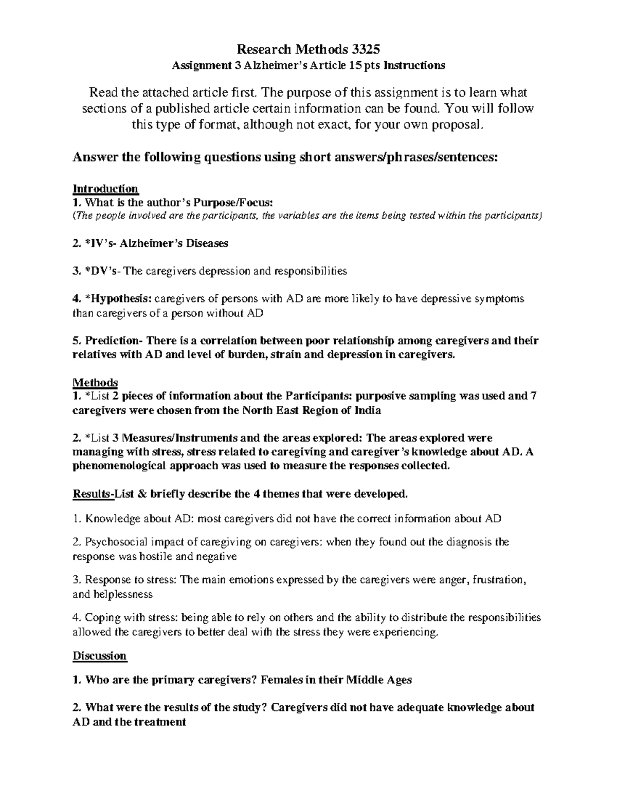 Article Review-Nasreen - Research Methods 3325 Assignment 1 – Economic ...