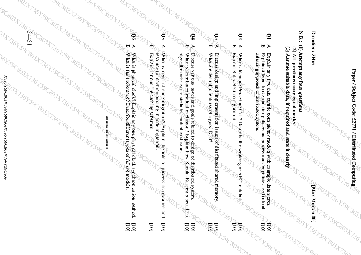 DC 52771 May 2024 - Distributed Computing Question Paper - Studocu