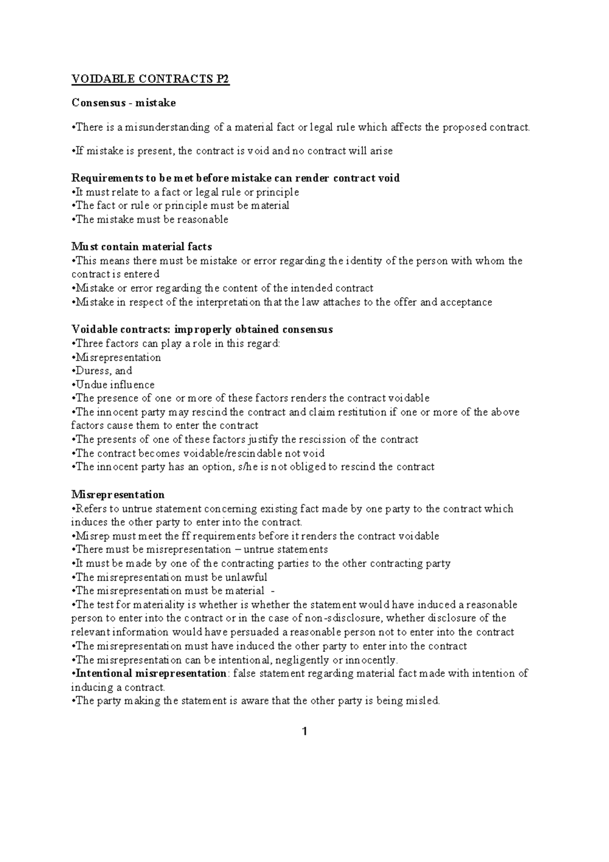 VOIDABLE CONTRACTS P2: Understanding Consensus Mistakes and ...