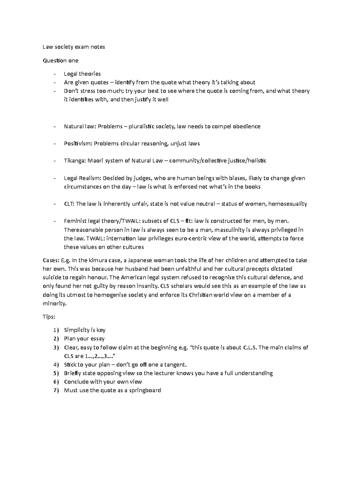 Comprehensive LAW121 Exam Notes on Legal Theories and Treaty Issues ...