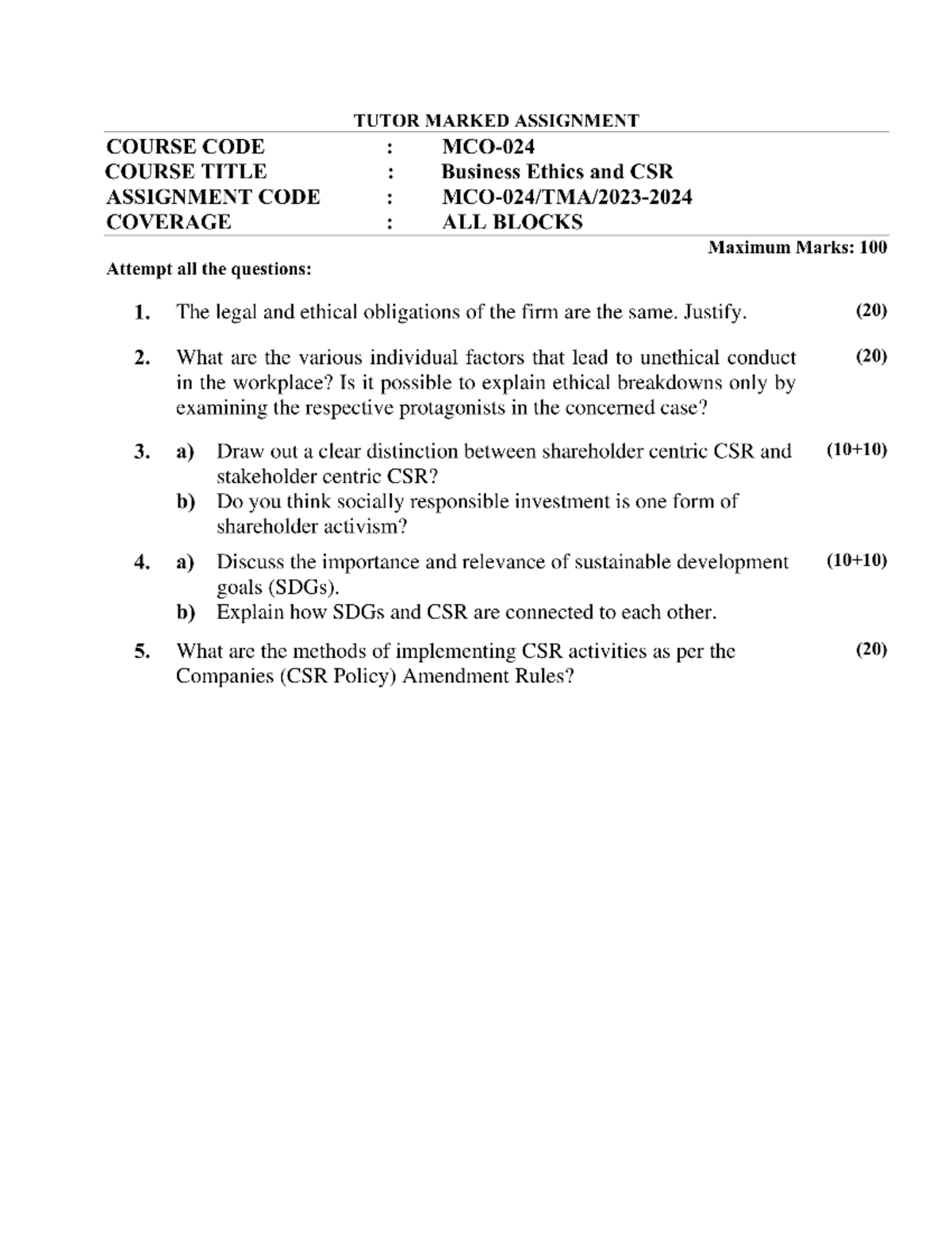 MCO 24 EM 23-24 Assignment Solutions - Ignou Study Guide - Studocu