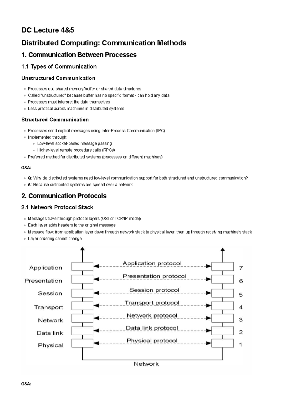 DC Lecture 4&5 - Distributed Computing Communication Methods - Studocu