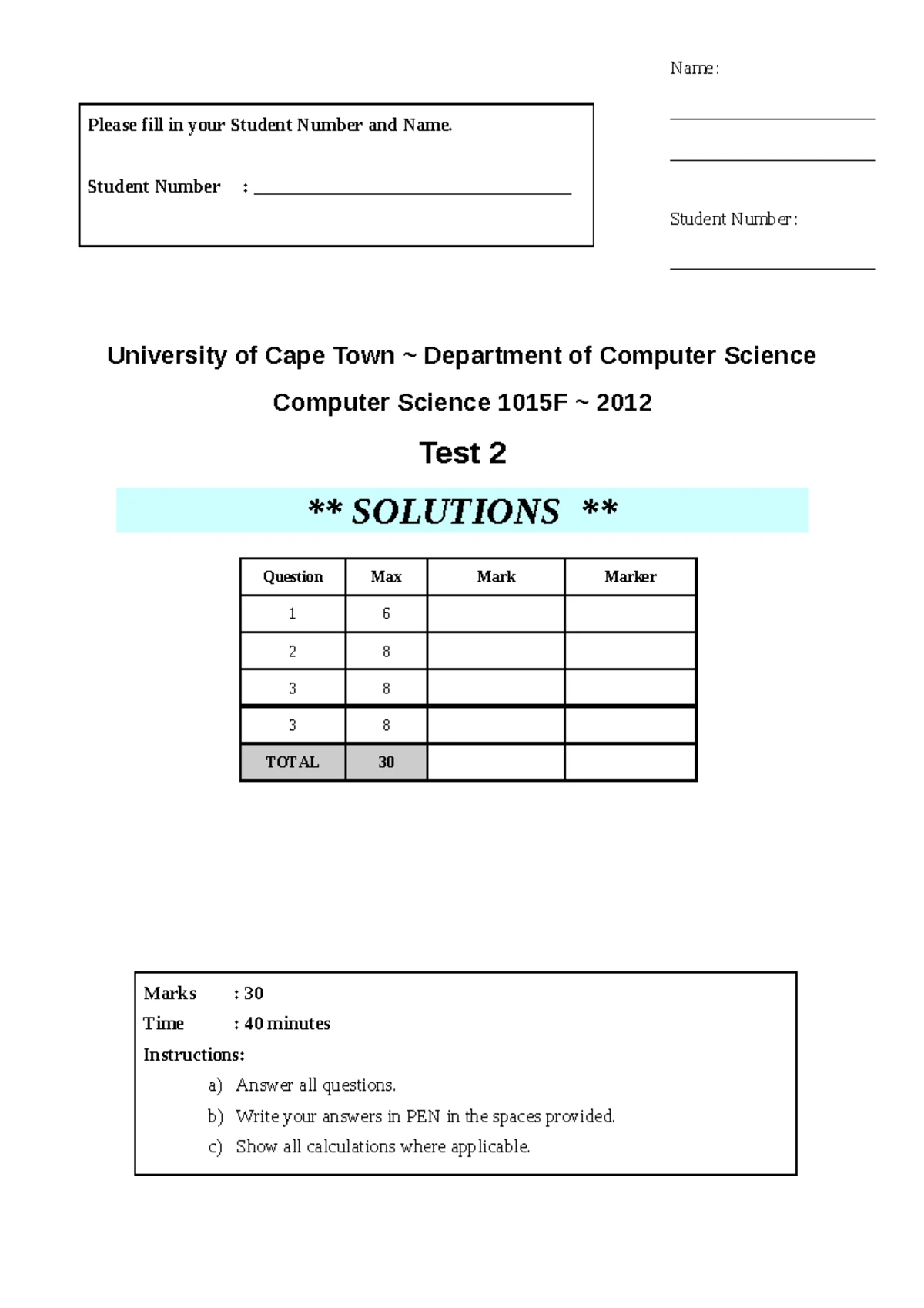CSC1015S 2023 Final Exam Questions and Answers Guide - Studocu