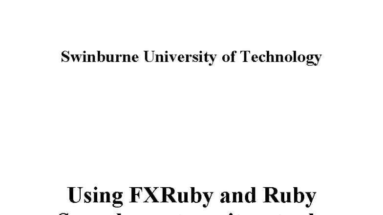FXRuby Tutorial: Building a List App with FXRu & Sequel Gem - Studocu