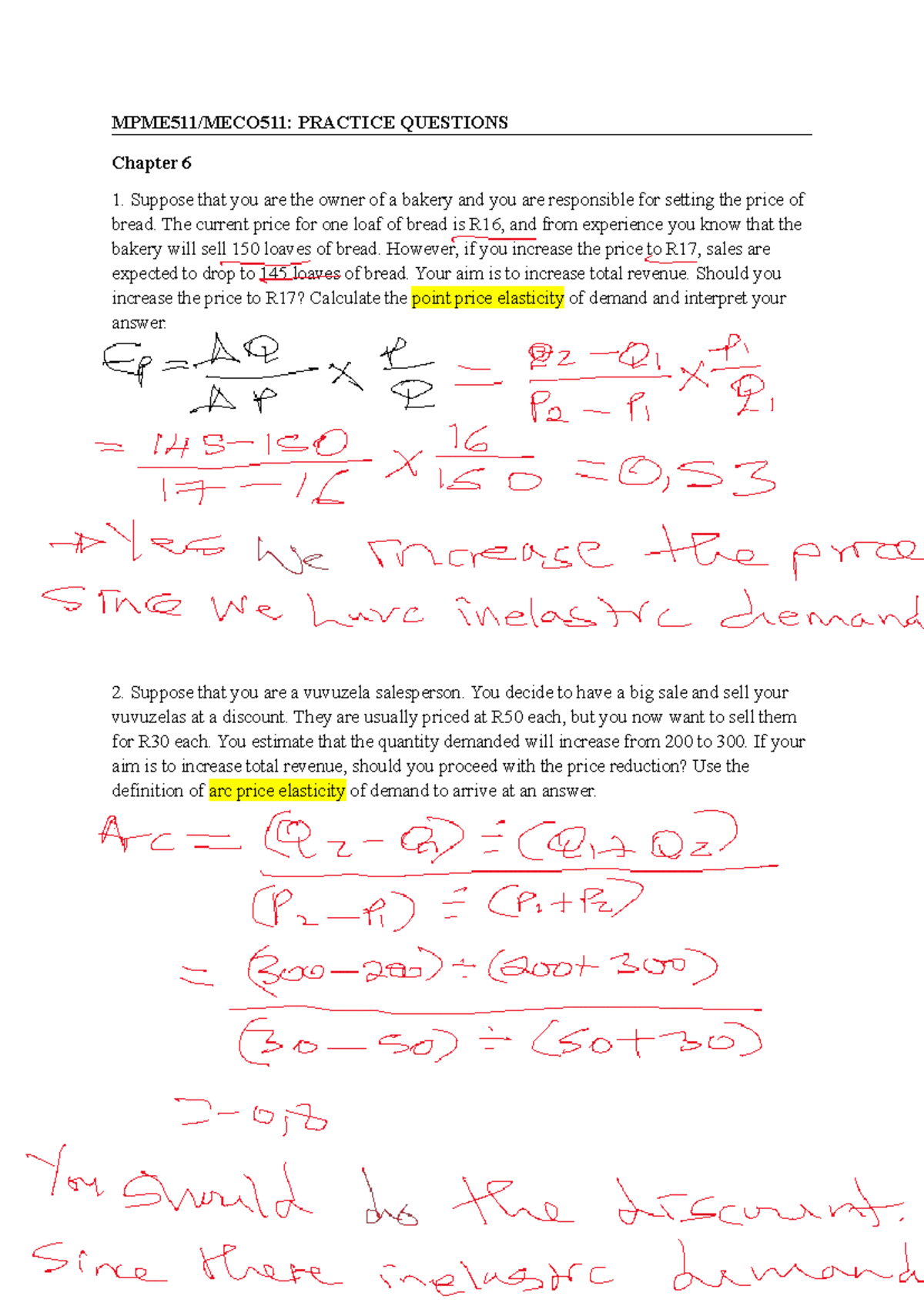 Chapter 6 & 7 Study Guide: Price Elasticity & Utility Analysis - Studocu