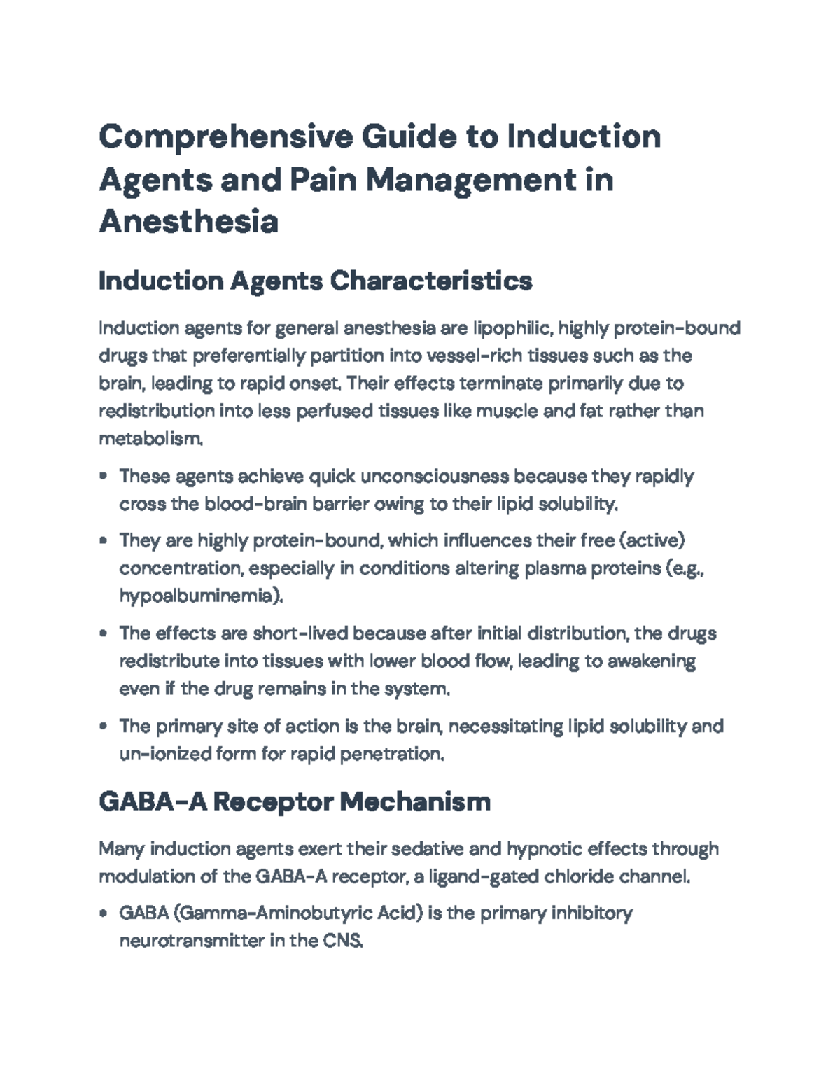 Comprehensive Guide to Induction Agents & Pain Management in Anesthesia ...