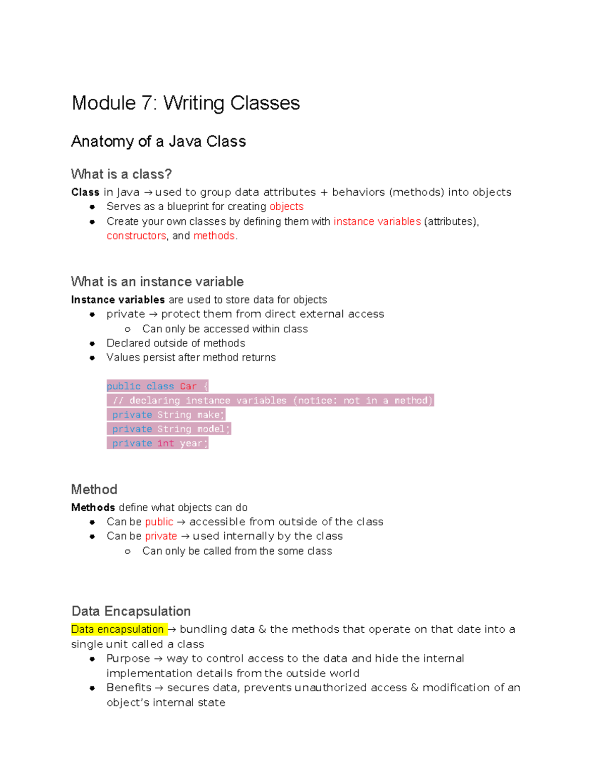 Java Class Structures & Inheritance - Exam 3 Study Guide - Studocu