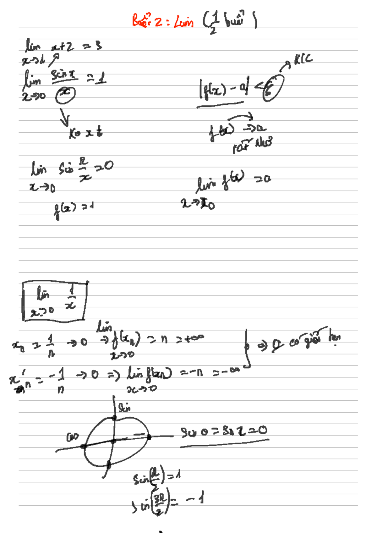 Baer 2: Limit Calculations and Functions Analysis Notes - Studocu