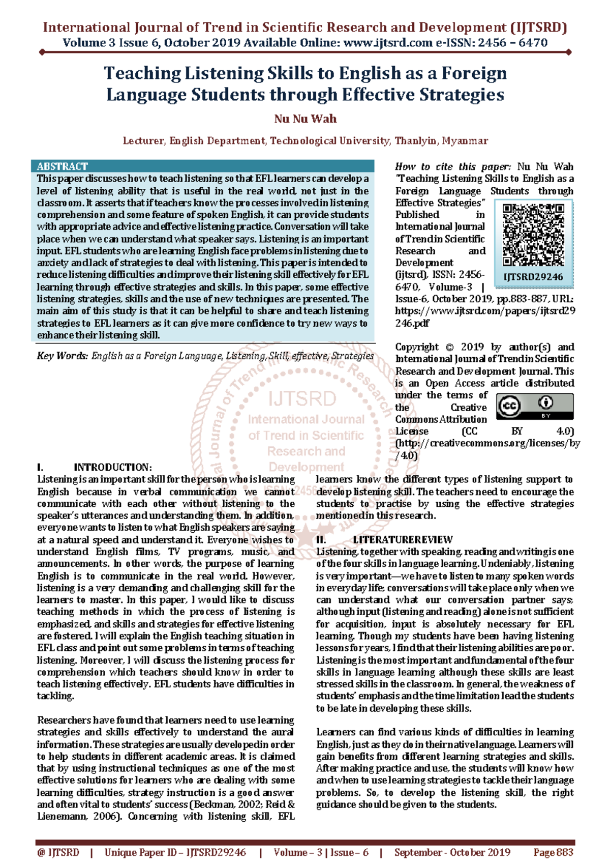 Teaching Listening Skills to English as - It asserts that if teachers ...
