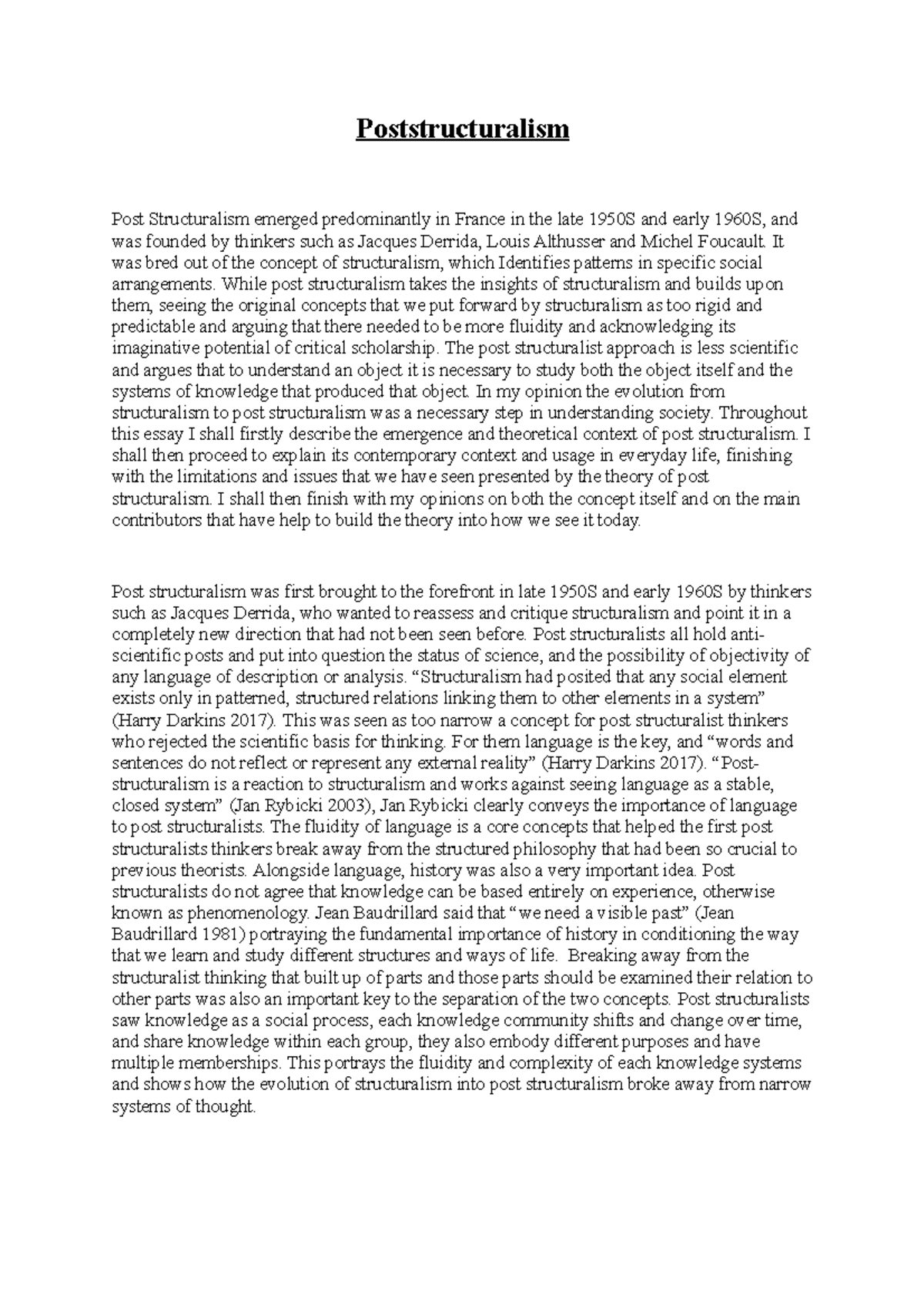 Poststructuralism Explained: Concepts and Contemporary Relevance - Studocu