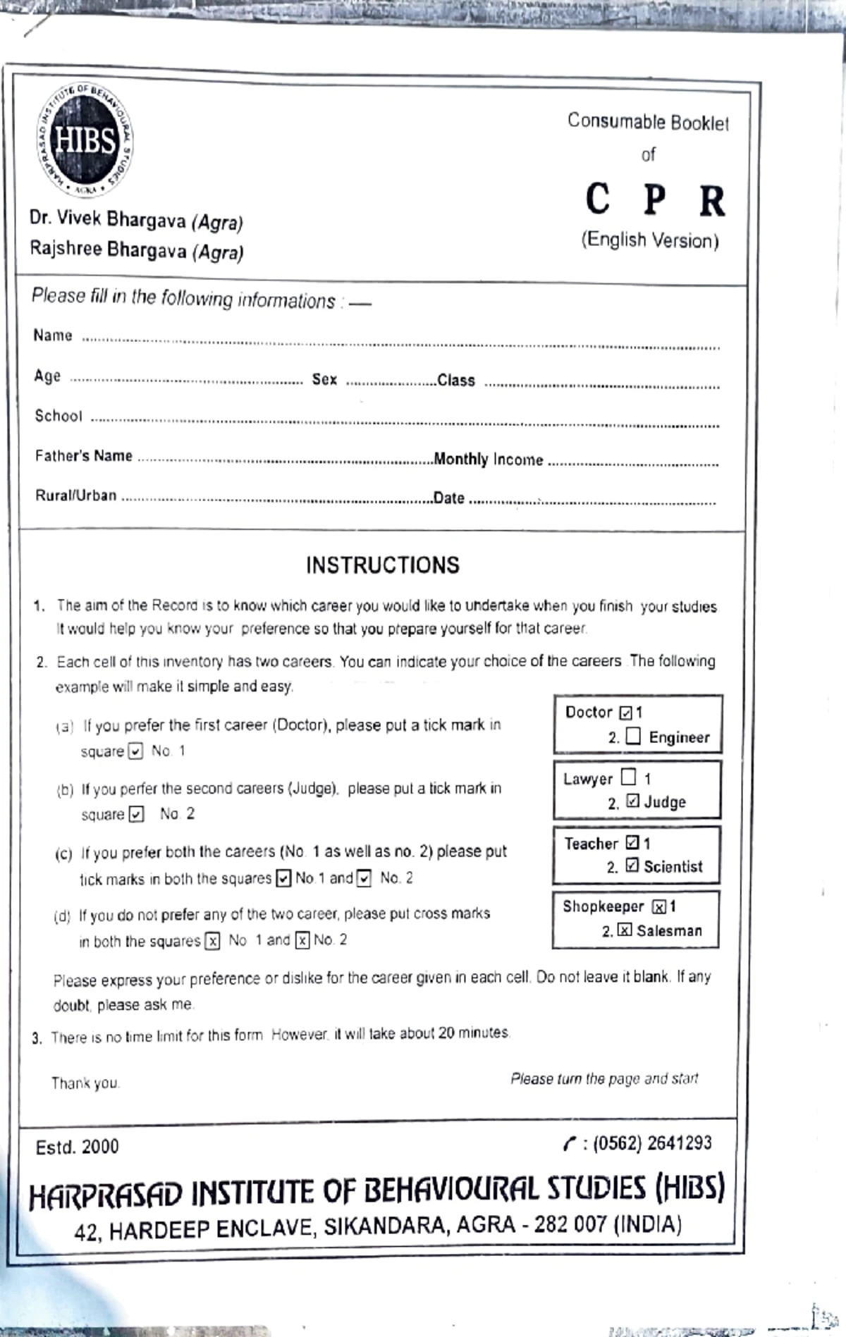 Practicum Notebook for MA Psychology (IGNOU) - Practical Work Summary ...
