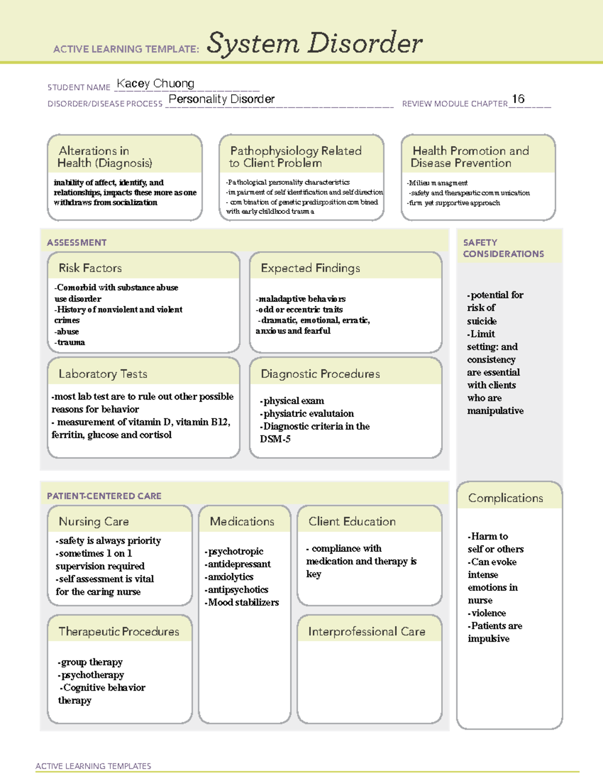 ATI part A temp 2- Mental health - ACTIVE LEARNING TEMPLATES System ...