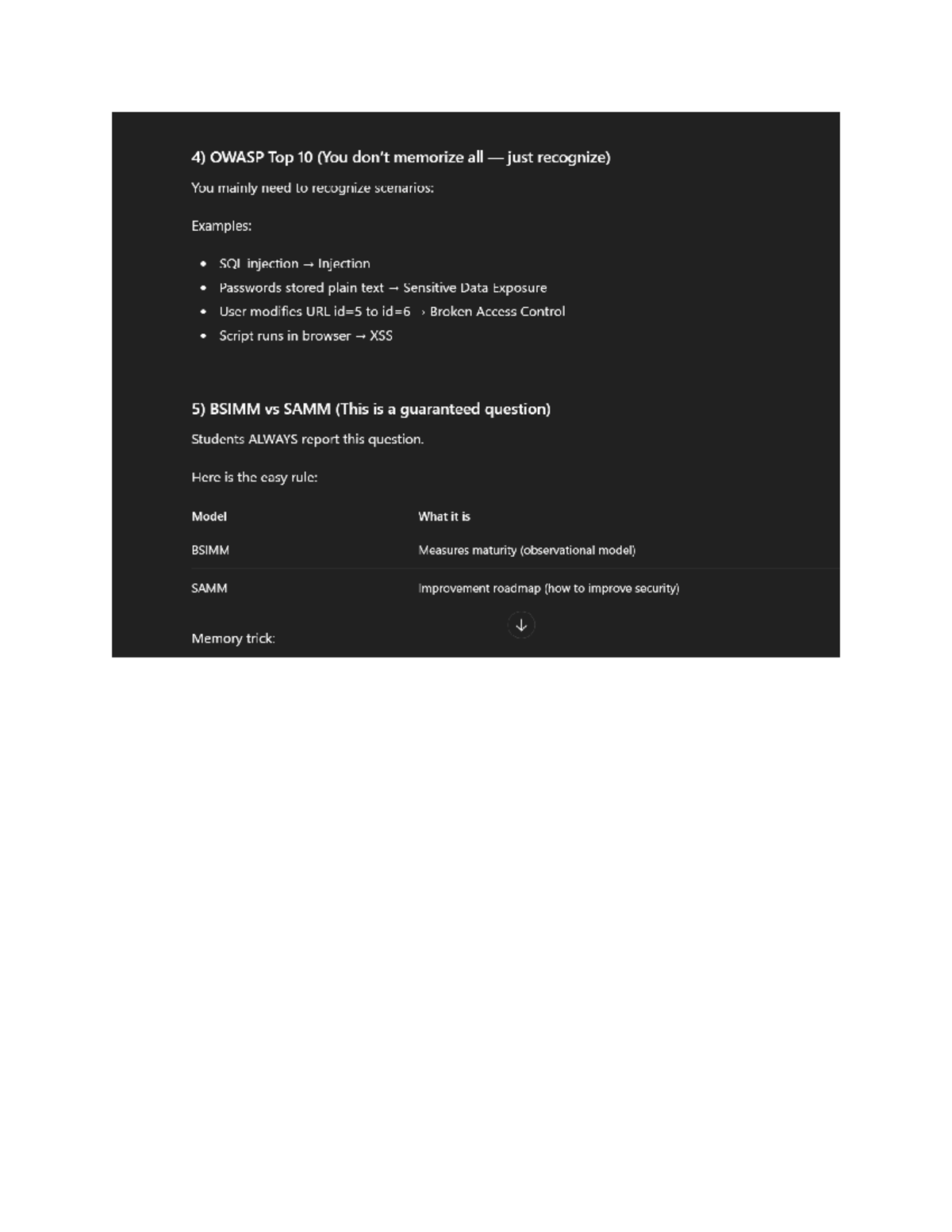 LECTURE Notes on OWASP Top 10 & BSIMM vs SAMM (d487) - Studocu