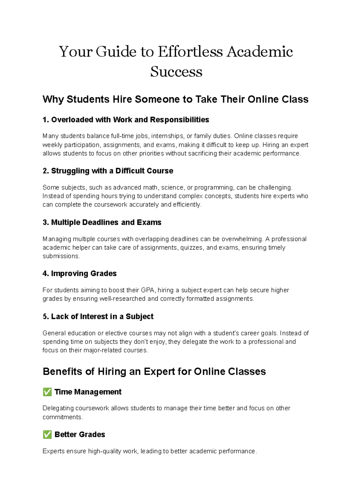 Your Guide to Effortless Academic Success - Your Guide to Effortless ...