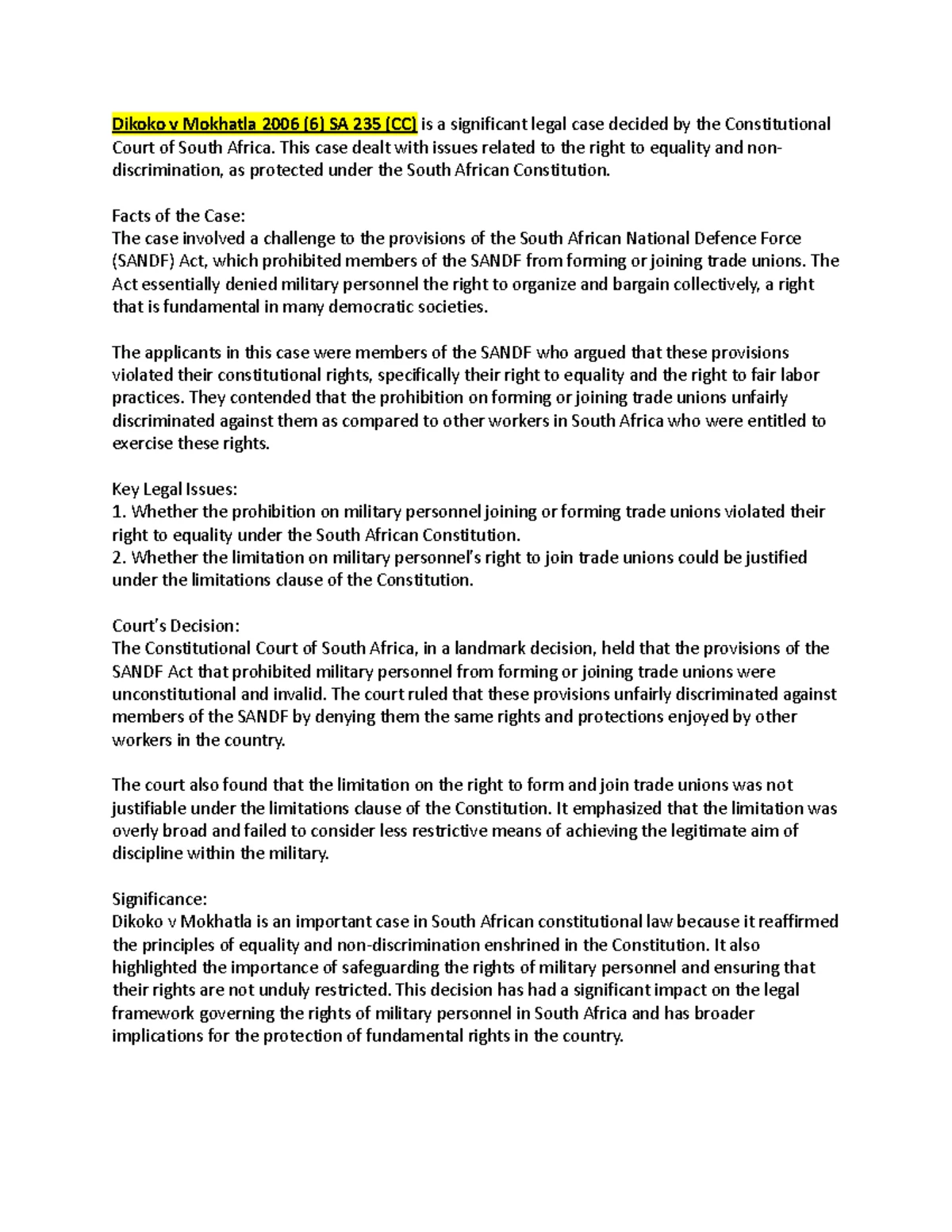 CONL5112 Exam Brief - Constitutional Law & Human Rights Assessment ...